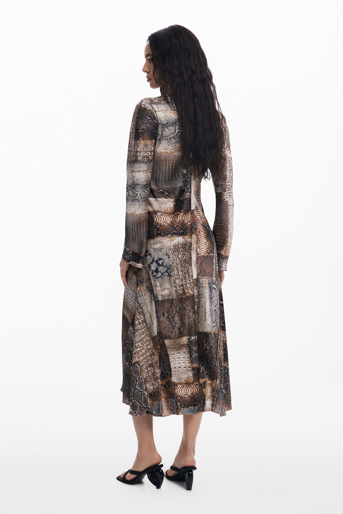 Vestido fluido com estampa animal Desigual