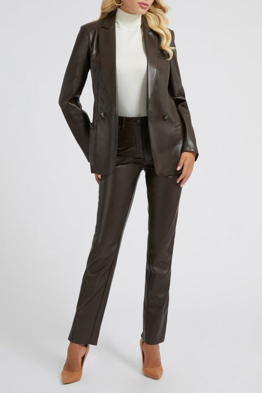 Calças direitas cintura subida - Preto