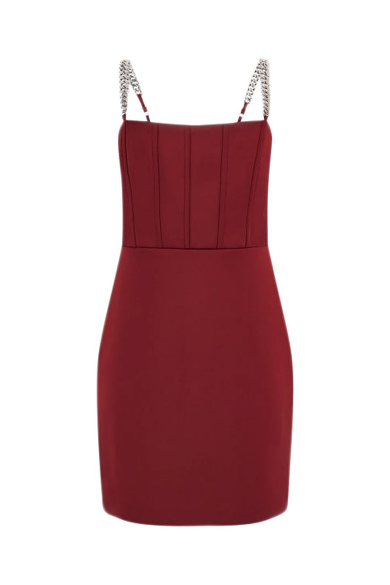 Vestido justo - Bordô