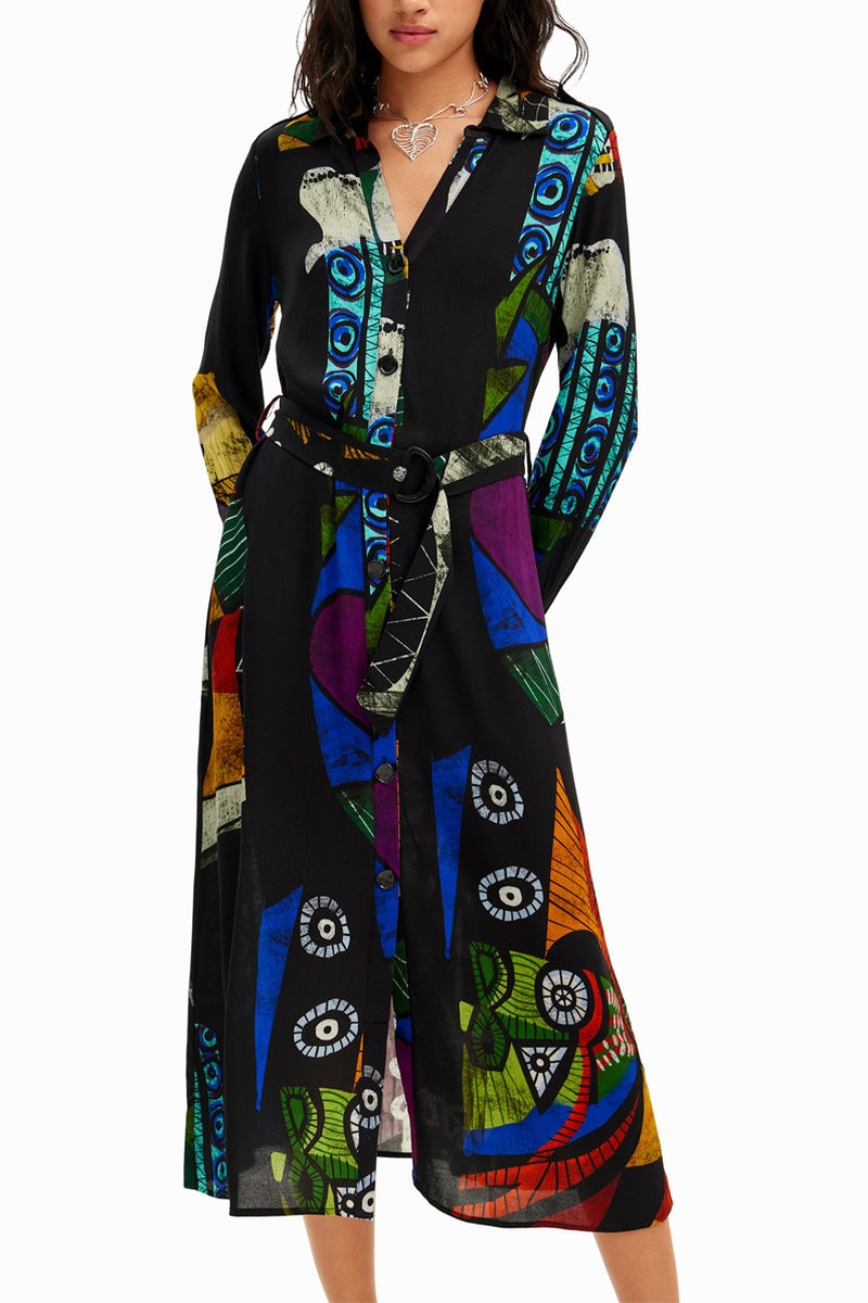 Vestido-camisa - Preto