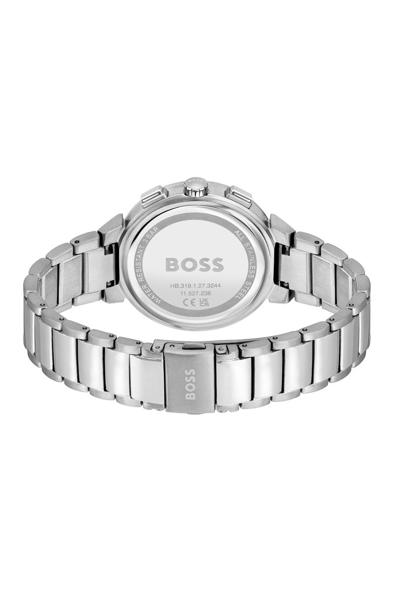 Relógio de quartzo em aço - Prateado e bege