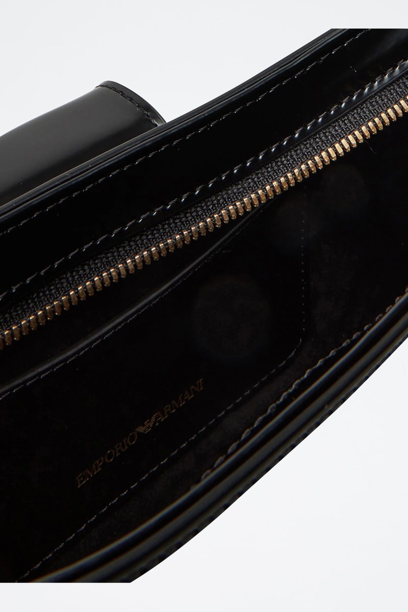 Mala de ombro envernizada - Preto - Emporio Armani