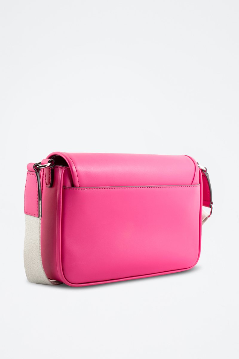 Mala a tiracolo em couro - Rosa