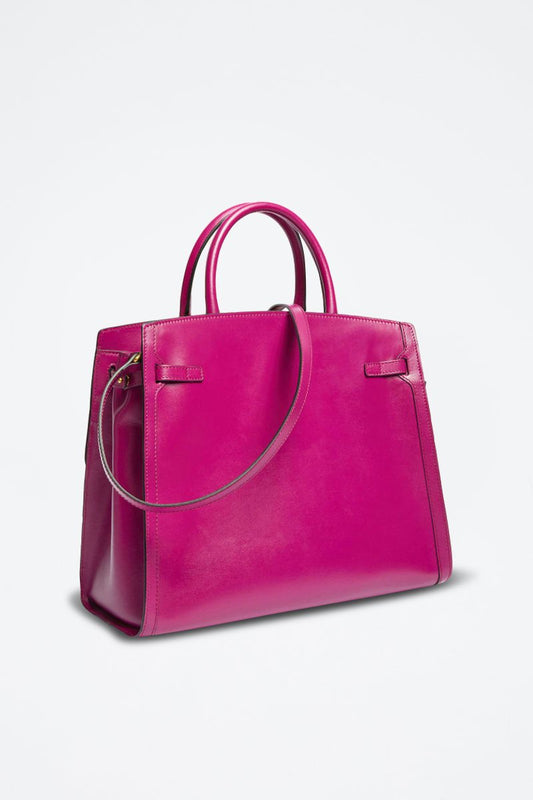 Mala em couro - Fúcsia
