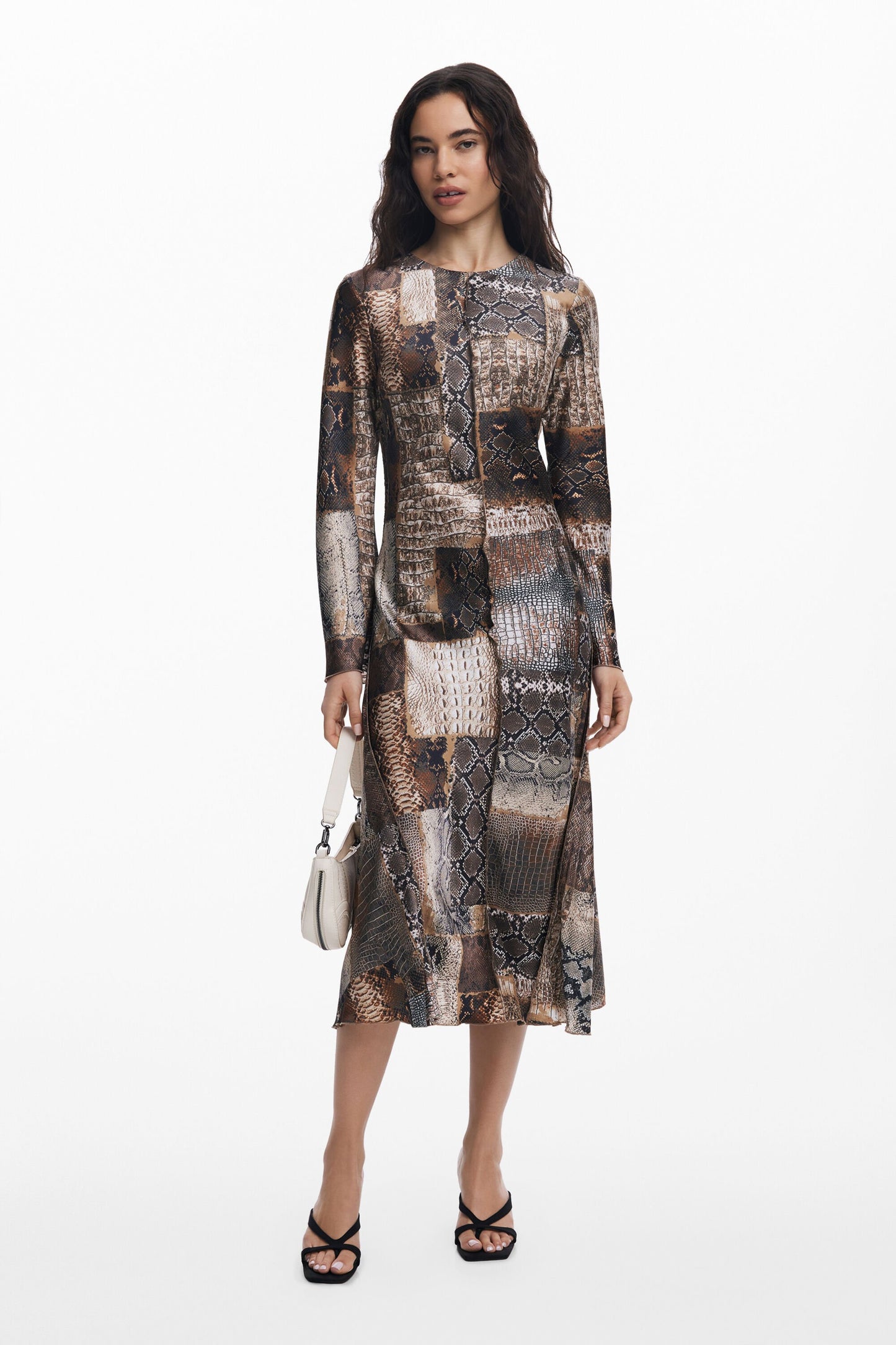 Vestido fluido com estampa animal Desigual