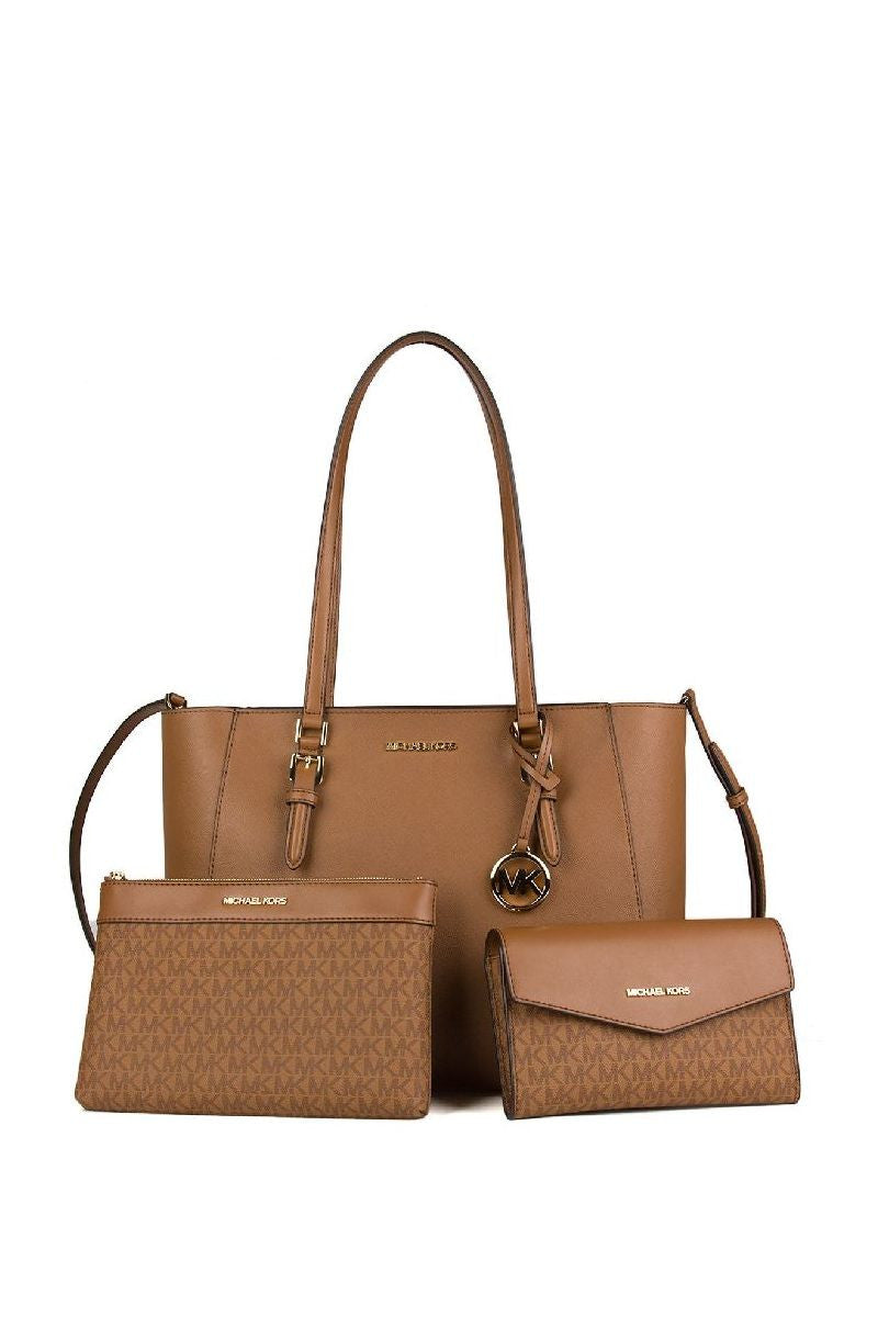 MICHAEL KORS 3 em 1 Camelo e Sacola Marrom