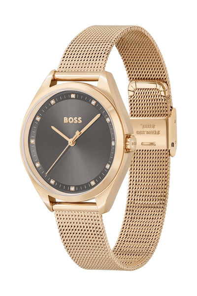 Relógio de quartzo em aço - Dourado-rosa