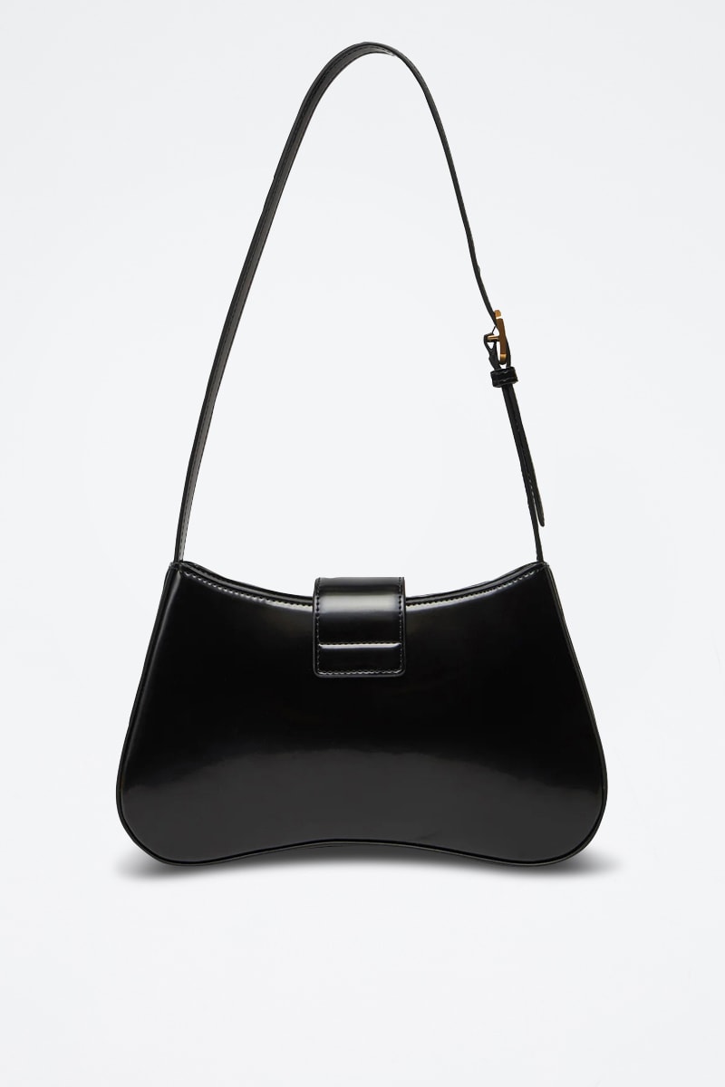 Mala de ombro envernizada - Preto - Emporio Armani